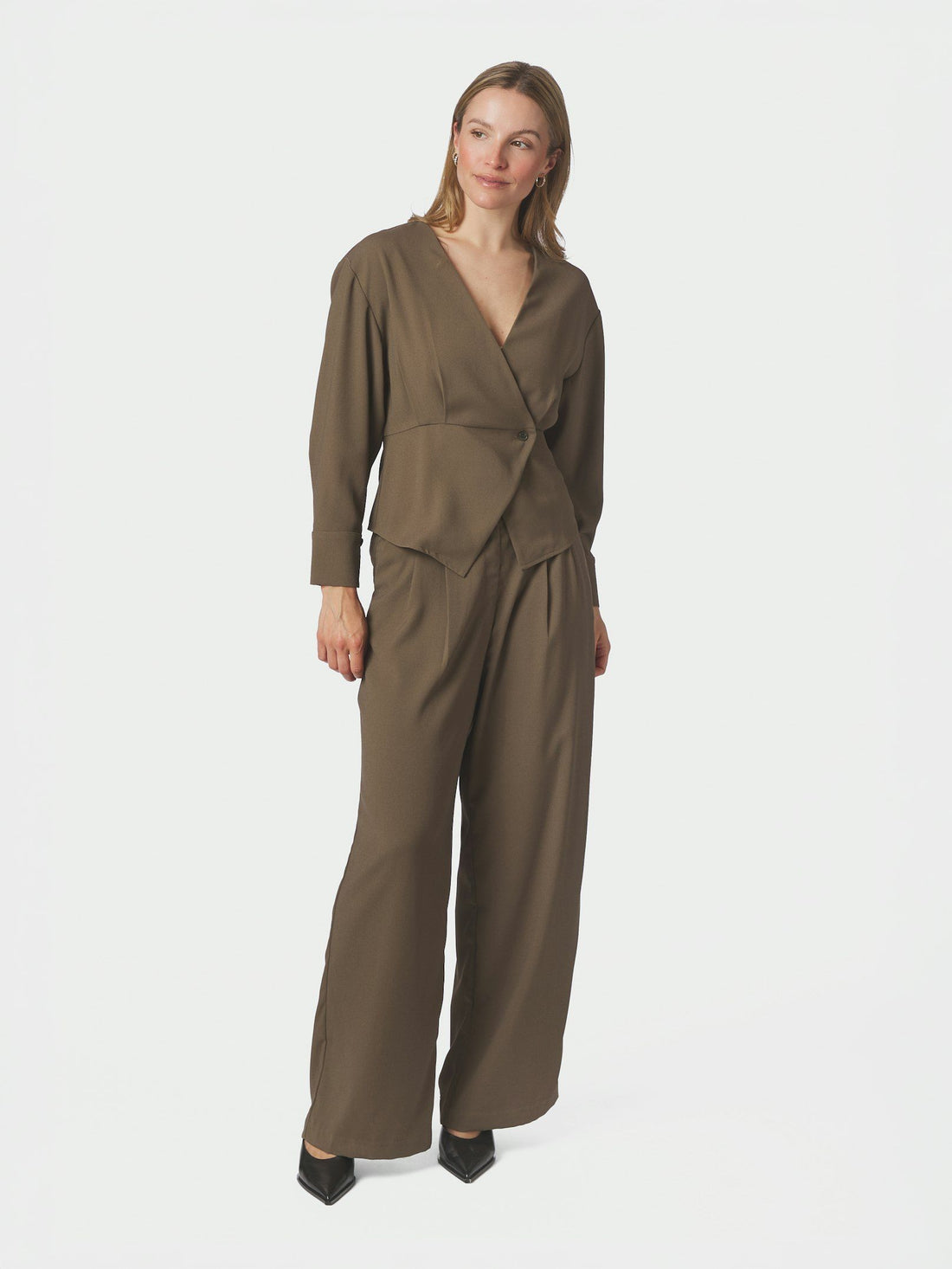 Neo Noir Zoba Crepe Pants Khaki