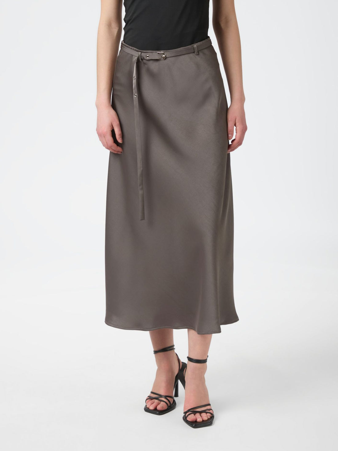 Neo Noir Innell Heavy Sateen Skirt warm grey