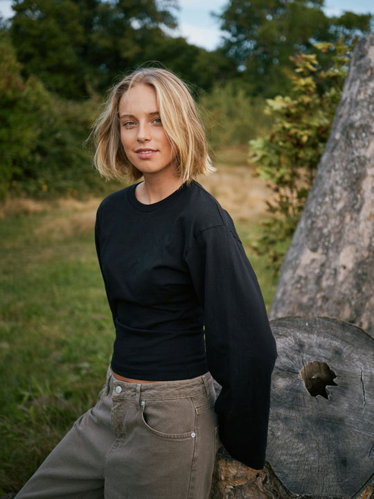 Neo Noir Paska Boxy Long Tee Black