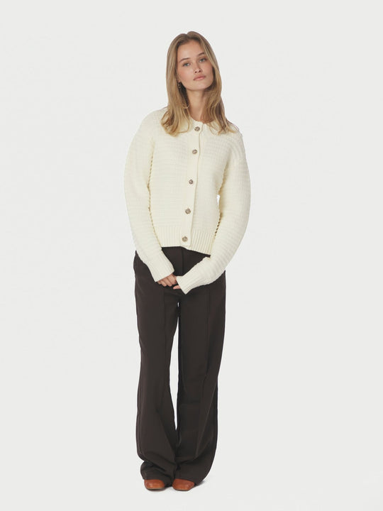 Neo Noir Kamilli Knit Cardigan Creme