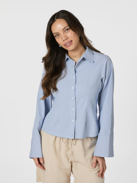 Neo Noir Rosa Mini Stripe Shirt blue