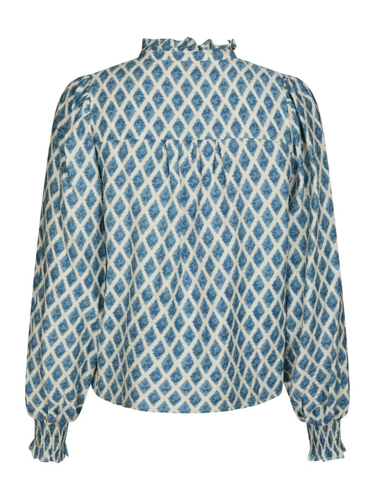 Neo Noir Delsie Print Blouse smoke blue