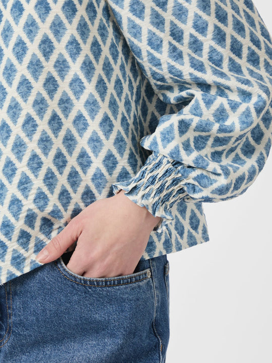 Neo Noir Delsie Print Blouse smoke blue