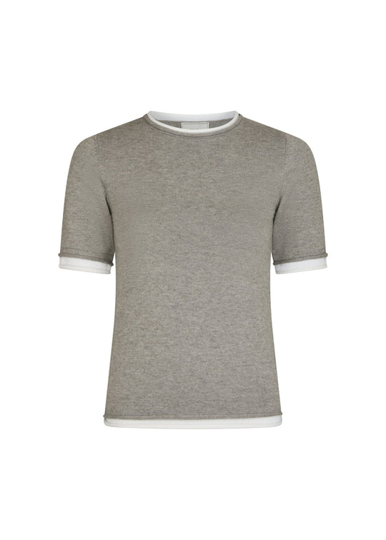 Neo Noir Fauna Double Knit Tee light grey melange
