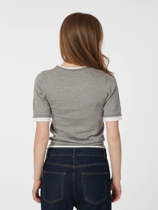 Neo Noir Fauna Double Knit Tee light grey melange