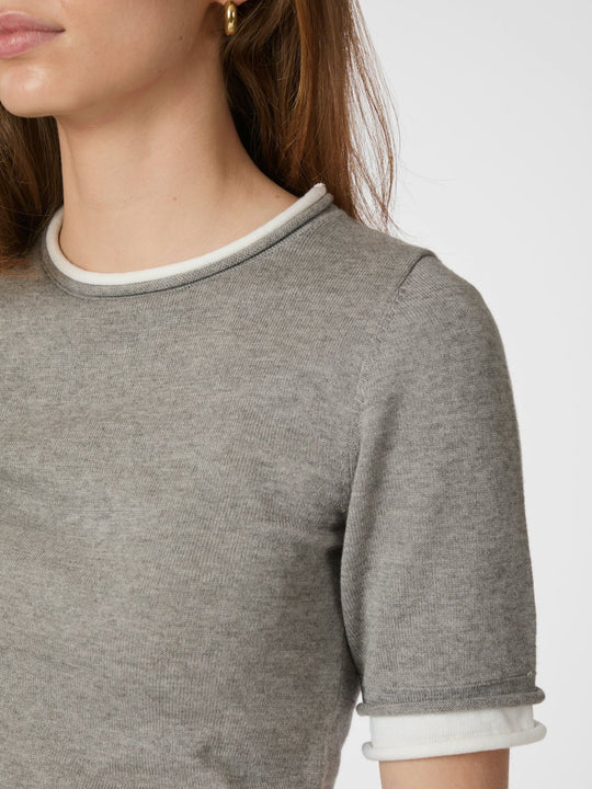 Neo Noir Fauna Double Knit Tee light grey melange