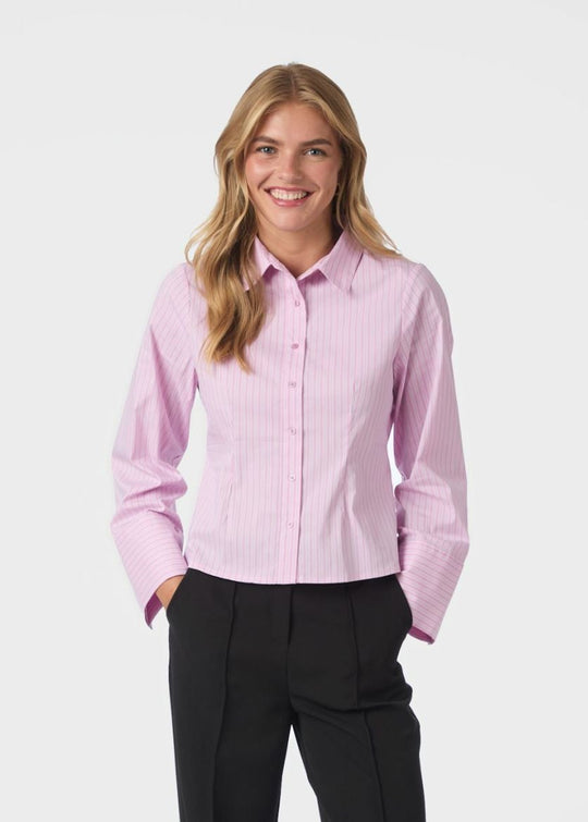 Neo Noir Rosa Shadow Stripe Shirt Light Pink