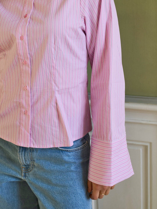 Neo Noir Rosa Shadow Stripe Shirt Light Pink
