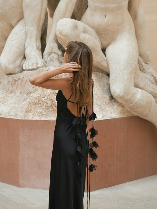 Neo Noir Colly Heavy Satin Dress black