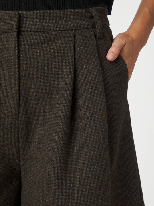 Pre-order uge 2. Neo Noir Nika Mini check Shorts Brown Melange