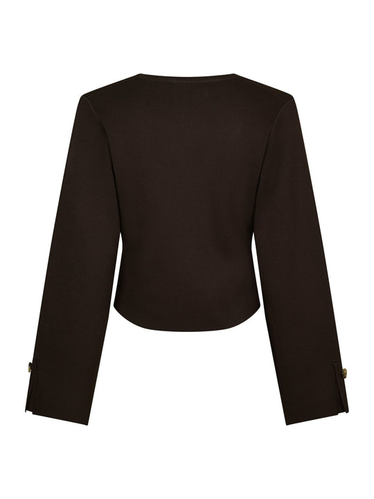 Neo Noir Fulvia Knit Blouse Dark Brown
