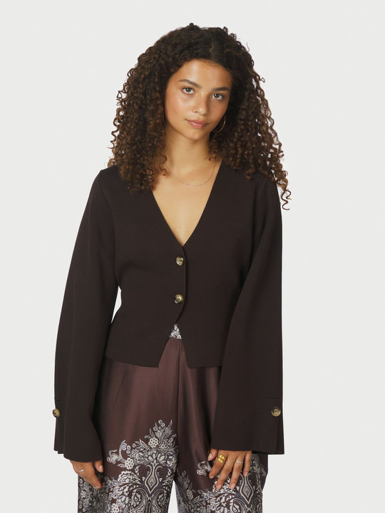 Neo Noir Fulvia Knit Blouse Dark Brown