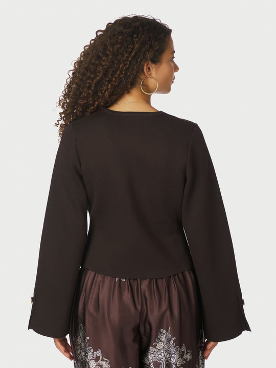Neo Noir Fulvia Knit Blouse Dark Brown