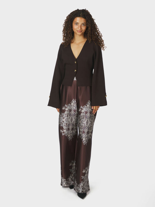 Neo Noir Fulvia Knit Blouse Dark Brown