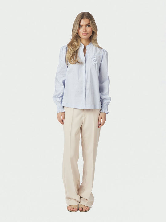 Neo Noir Astrida Stripe Stone Blouse Light Blue