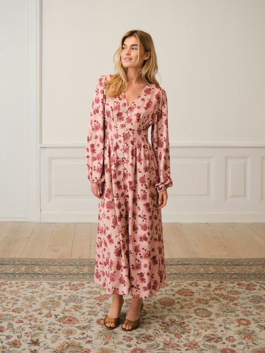 Neo Noir Jellie Print Dress Dusty Rose