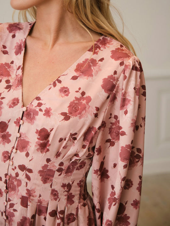 Neo Noir Jellie Print Dress Dusty Rose