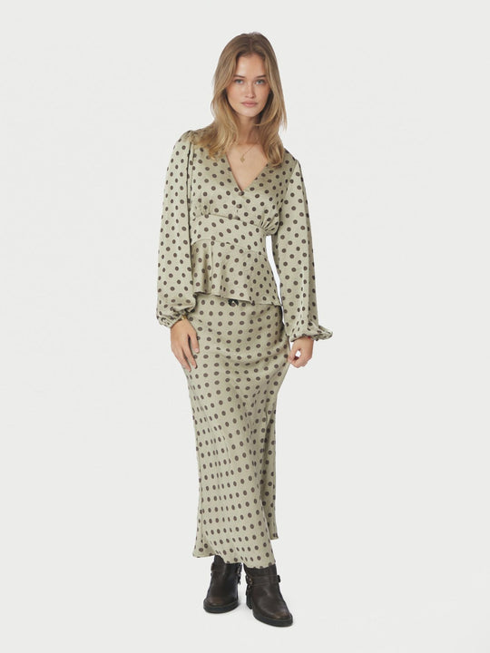 Pre-order uge 19. Neo Noir Jellima Dotted Blouse Pistachio