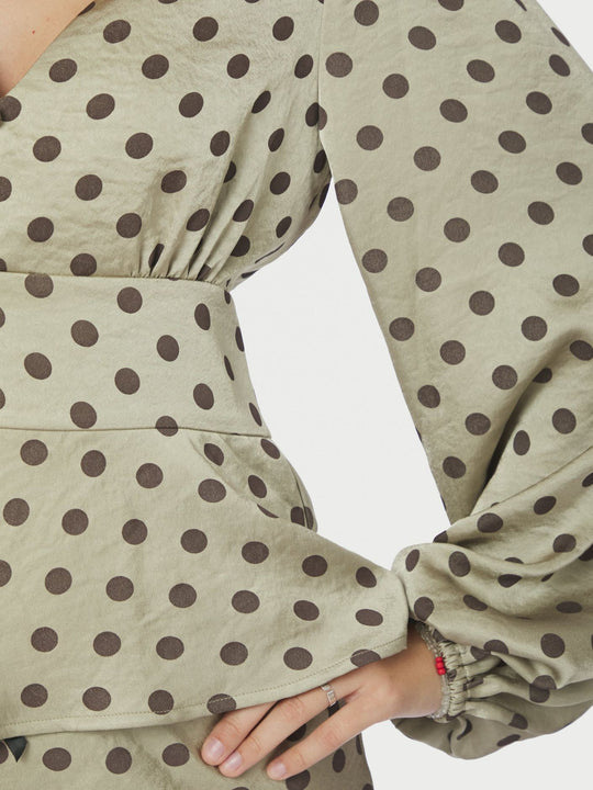 Pre-order uge 19. Neo Noir Jellima Dotted Blouse Pistachio