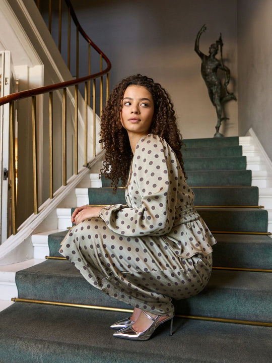 Pre-order uge 19. Neo Noir Jellima Dotted Blouse Pistachio