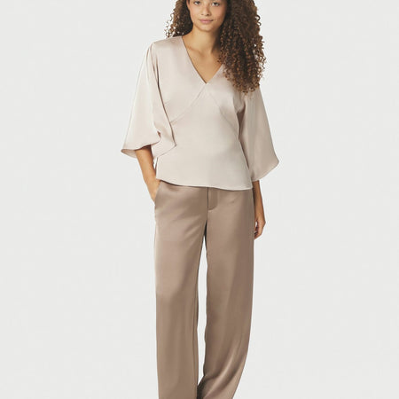 Neo Noir Remana Heavy Sateen Blouse Champagne