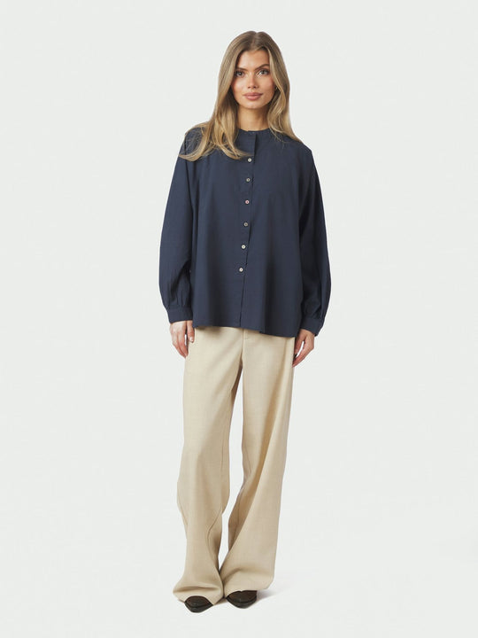 Neo Noir Solane C Poplin Shirt Navy