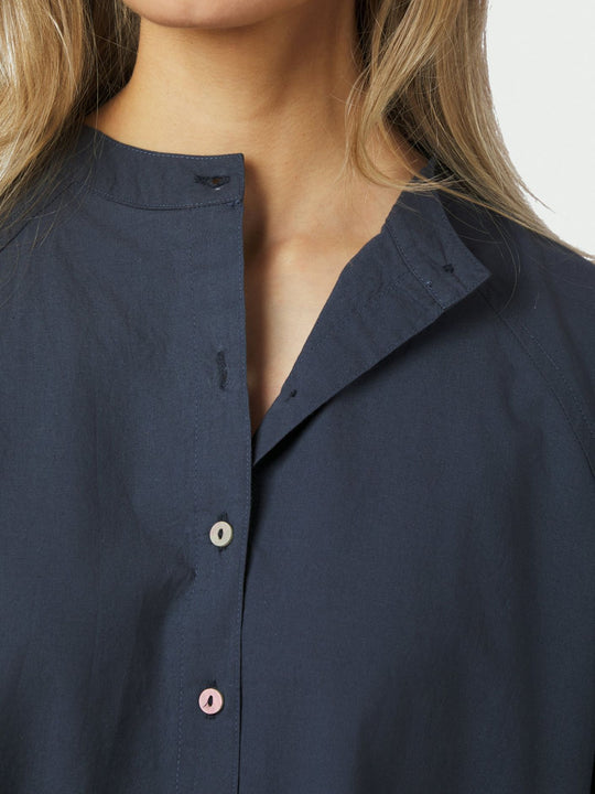Neo Noir Solane C Poplin Shirt Navy