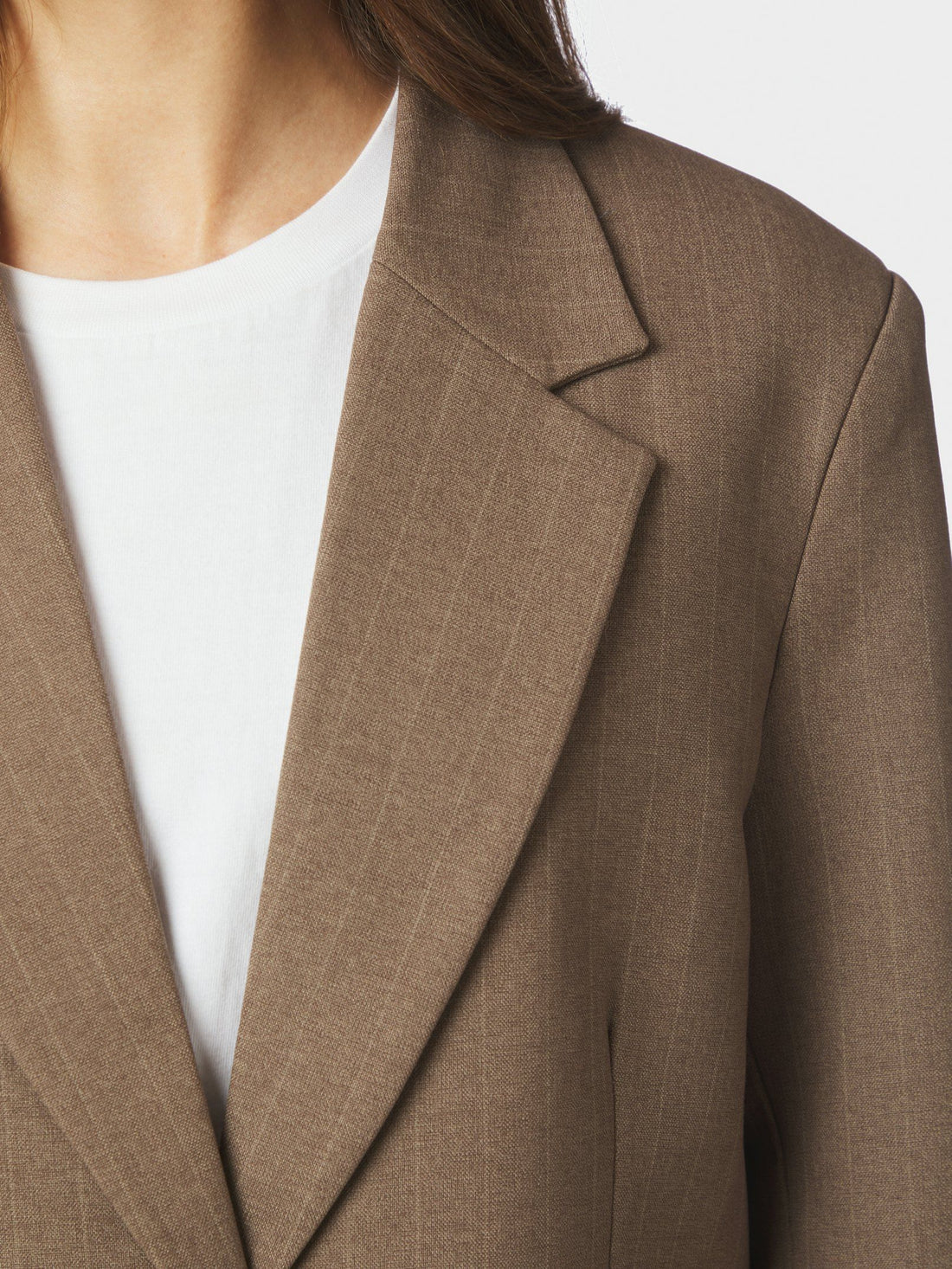 Neo Noir Gaby Pinstripe Blazer Taupe