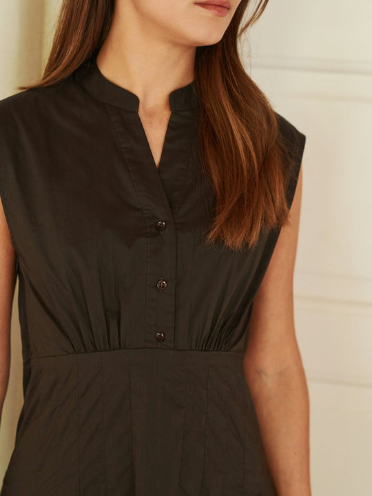 Neo Noir Irena Poplin Dress Chocolate Brown