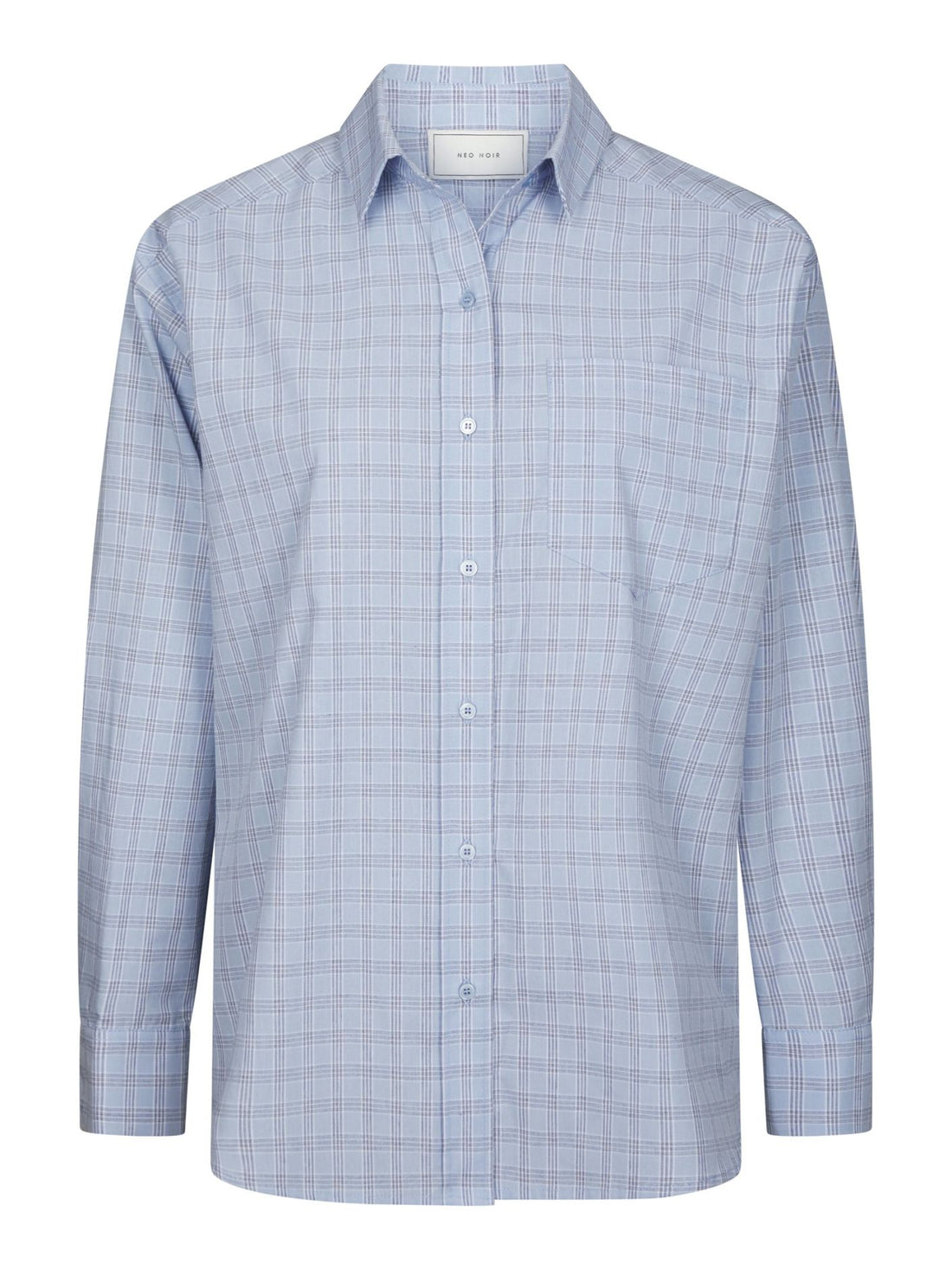 Neo Noir Dalma Triple Check Shirt Light Blue