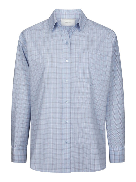 Neo Noir Dalma Triple Check Shirt Light Blue