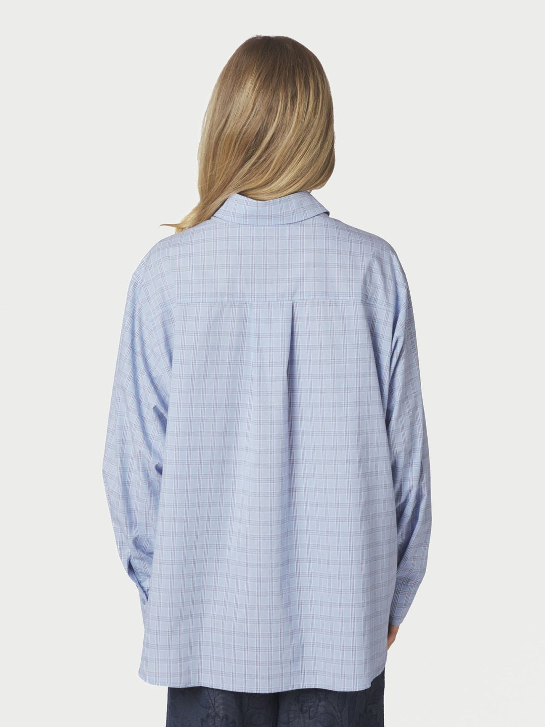 Neo Noir Dalma Triple Check Shirt Light Blue