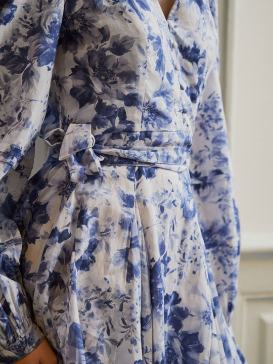 Neo Noir Marise Print Dress Light Blue