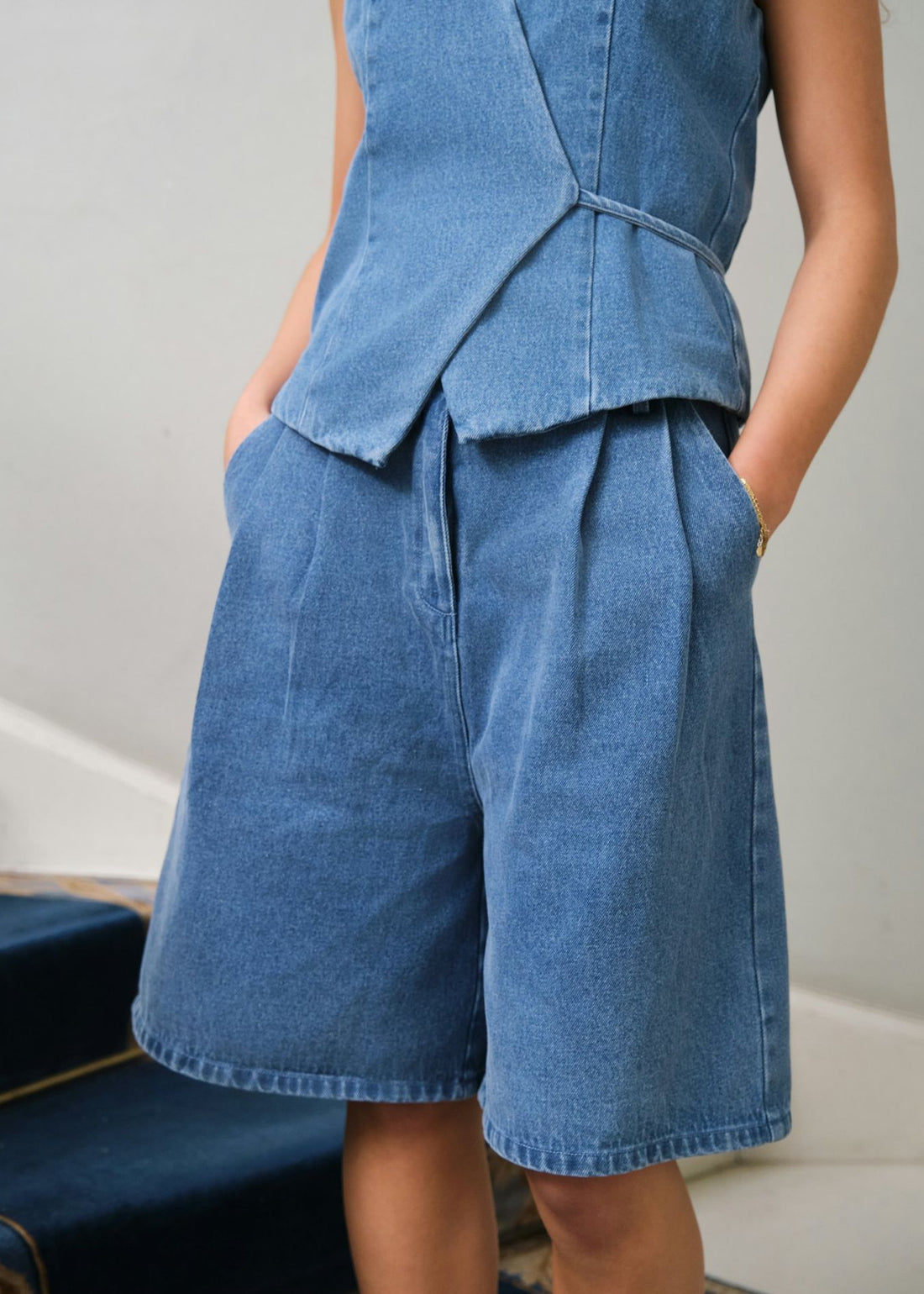 Neo Noir Rosel Denim Shorts Blue