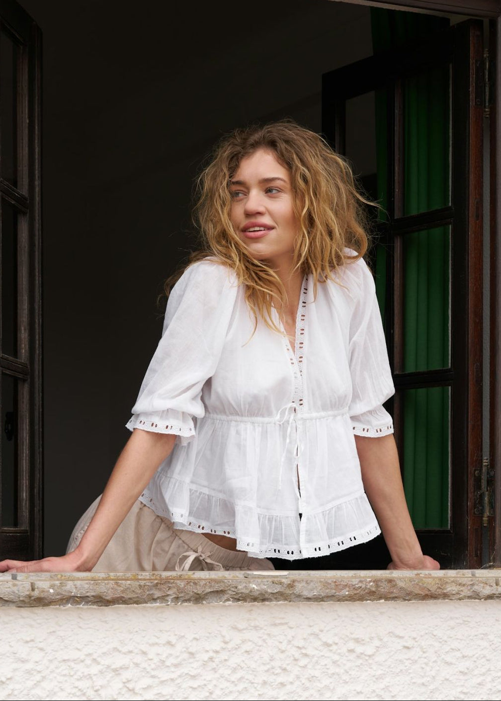 Neo Noir Adelia S Voile Blouse White