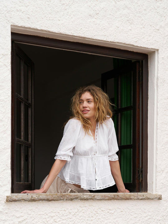Neo Noir Adelia S Voile Blouse White