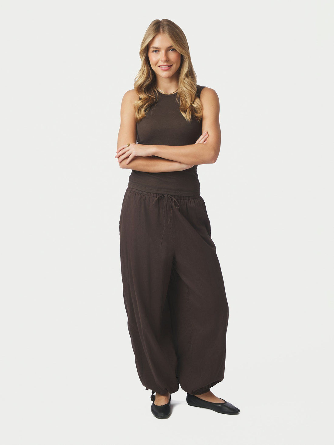 Neo Noir Elyse S Voile Balloon Pants Dark Brown