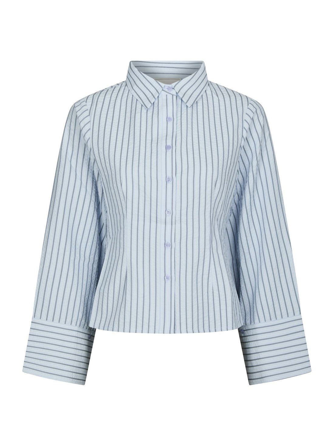 Neo Noir Rosa Striped Crepe Shirt Blue