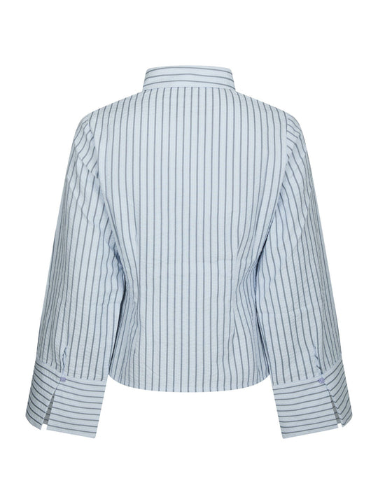 Neo Noir Rosa Striped Crepe Shirt Blue