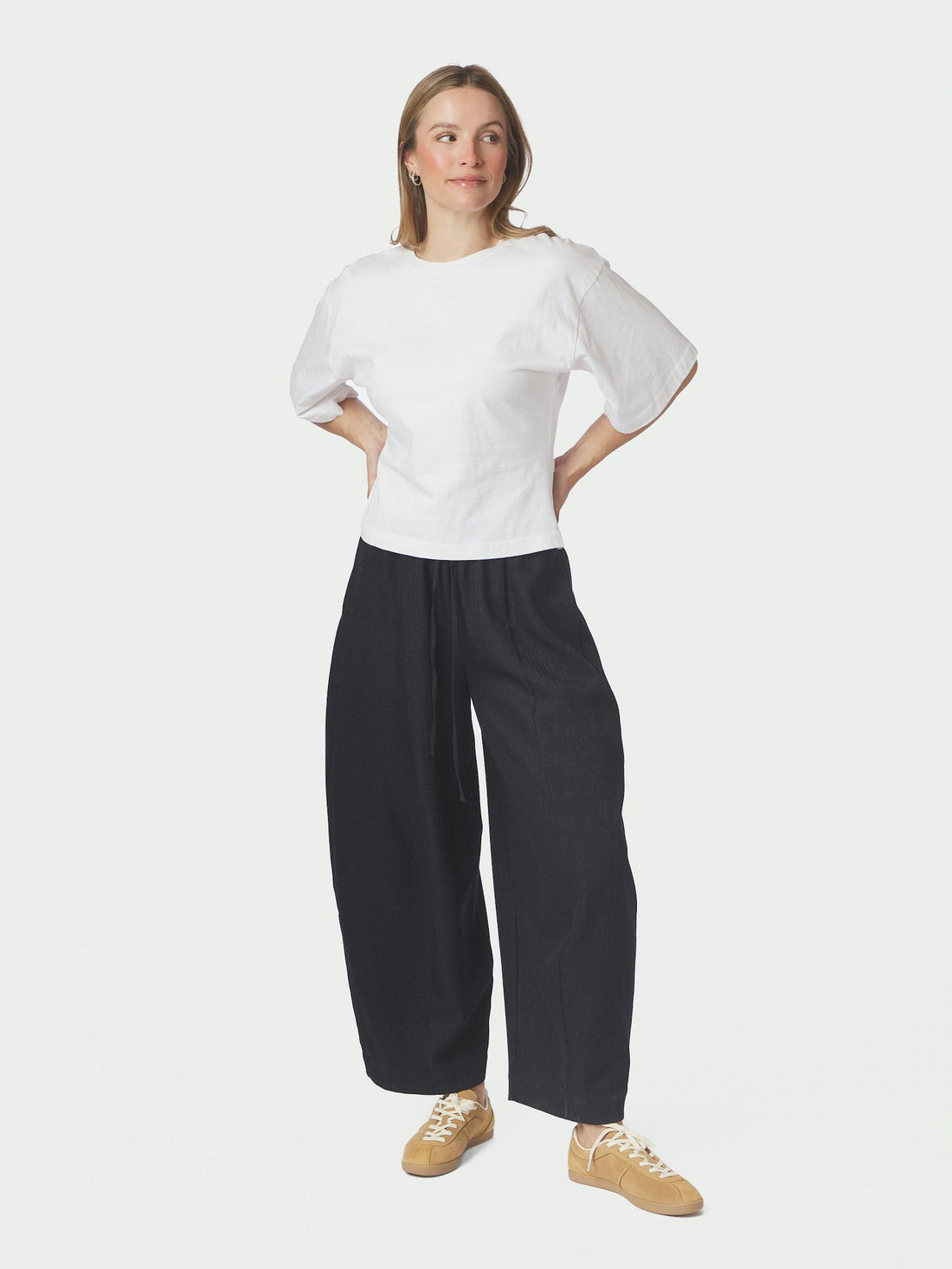 Neo Noir Eveline Pinstripe Pants Navy