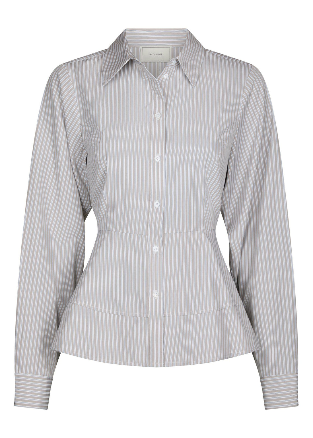 Neo Noir Samira Stripe Shirt Taupe Stripe