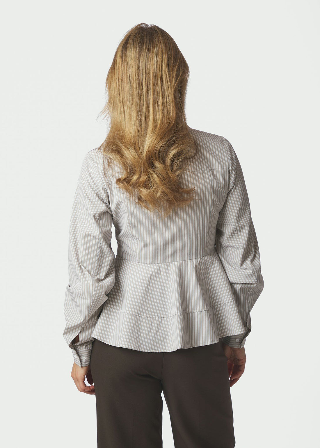 Neo Noir Samira Stripe Shirt Taupe Stripe