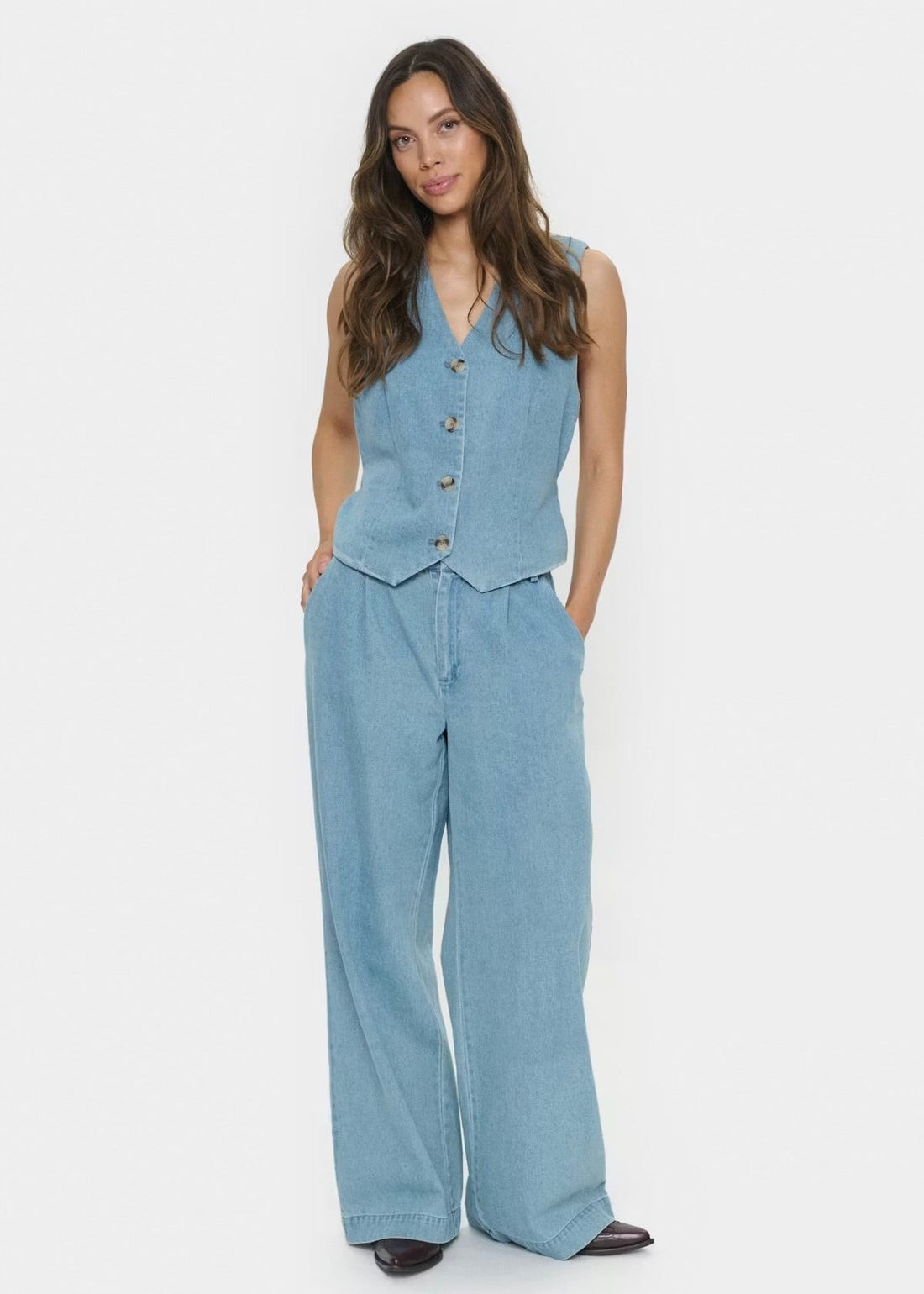 Saint Tropez JaclynSZ Pants Light Blue Denim