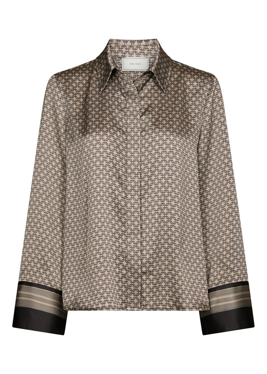 Neo Noir Mistan Pattern Shirt Beige