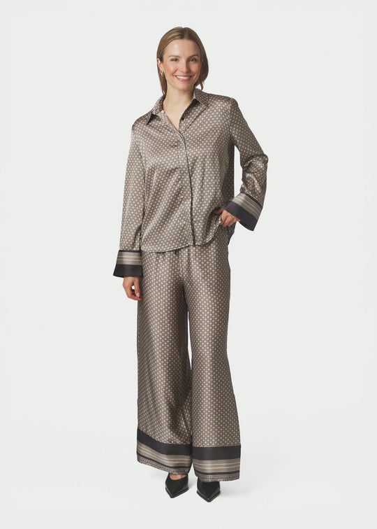 Neo Noir Mistan Pattern Shirt Beige