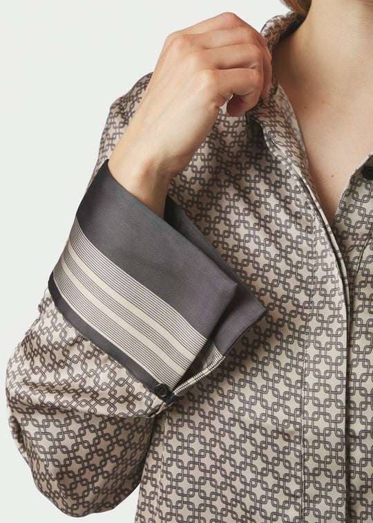 Neo Noir Mistan Pattern Shirt Beige