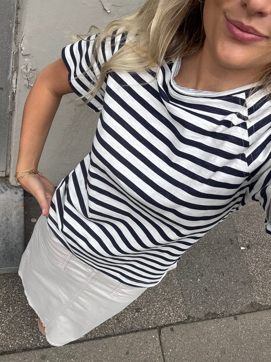 Lollys Laundry LizLL Tee SS 80  Stripe navy