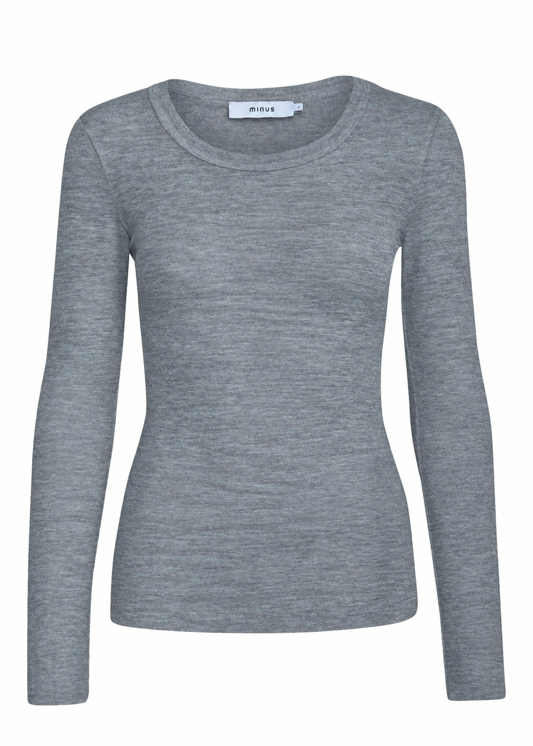 Minus MSCally Long Sleeve Top Light Grey Melange