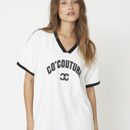 Co'Couture AvanaCC Oversize Sporty V-Tee White