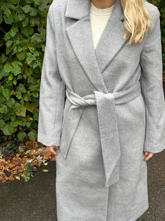 2NDDAY Liviana Classic Wool Coat light grey melange